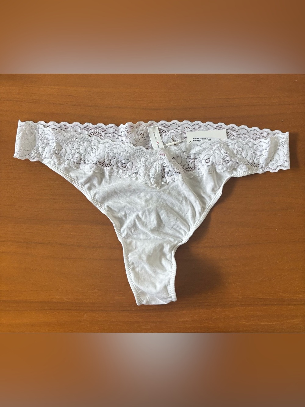 Cosabella Amore Adore White Lace-Trim Thong